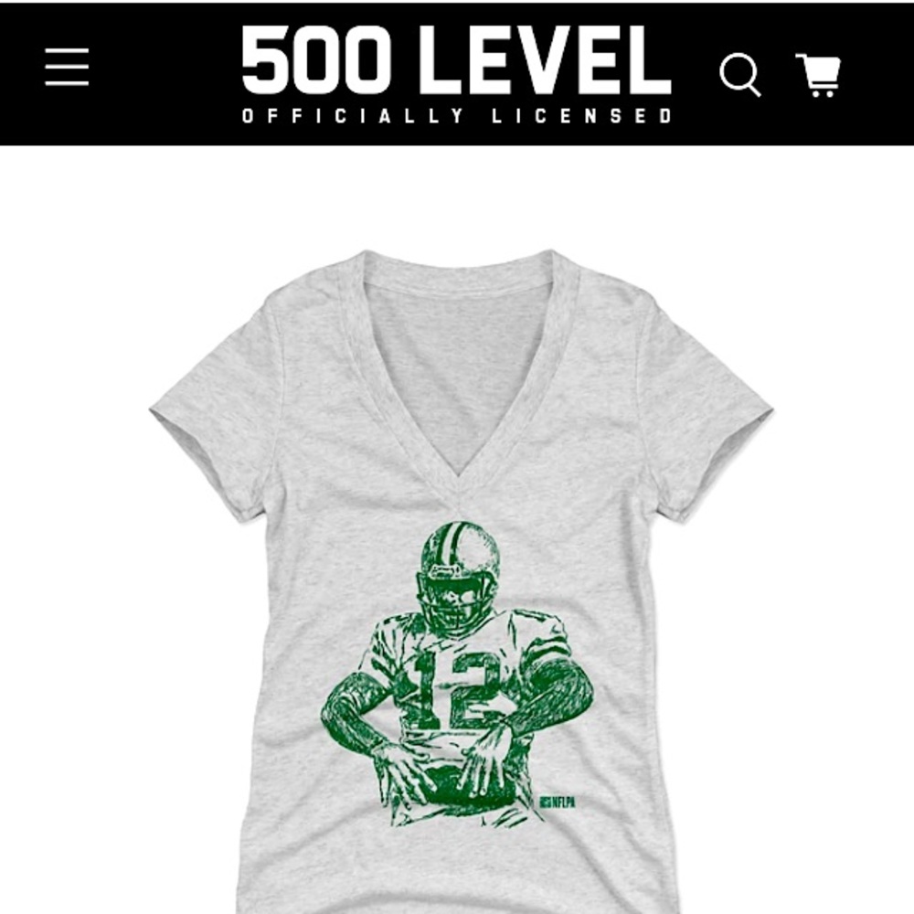 Aaron Rodgers championship belt Green Bay Packers ladies Vneck